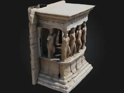 Caryatid Porch Replica  Grace and Strength in Stone 3D model