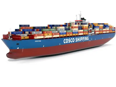 Cargo ship  Low-poly 3D model