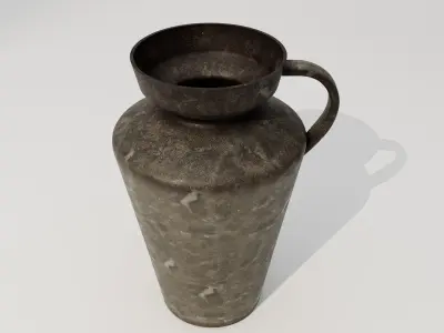 Elegant Ceramic Clay Vase Low-poly 3D model