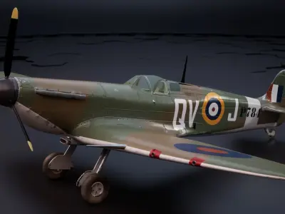 Supermarine Spitfire MK VB Low-poly 3D model