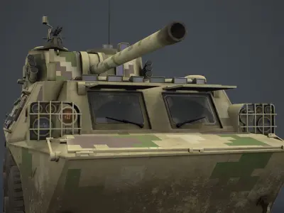 PLL-05 Mortar  Low-poly 3D model
