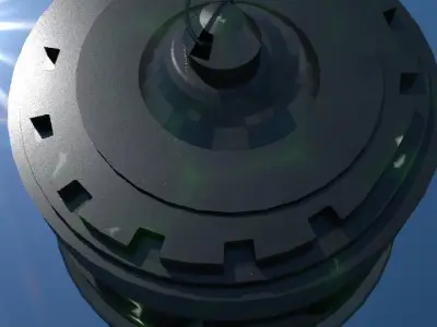 Grenade Low-Poly light bulb in sky Low-poly 3D model