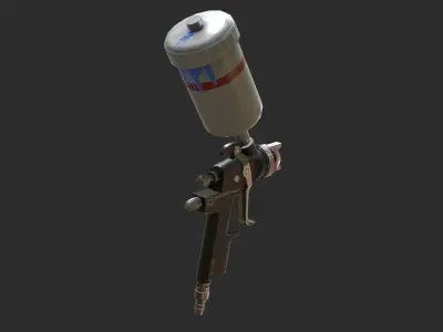 Spray Gun Low-poly 3D model