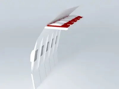 panel airplane seat with stripe Free 3D model