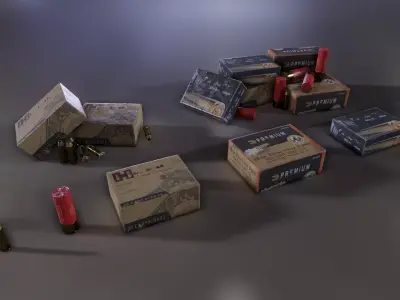 Ammo boxes Low-poly 3D model
