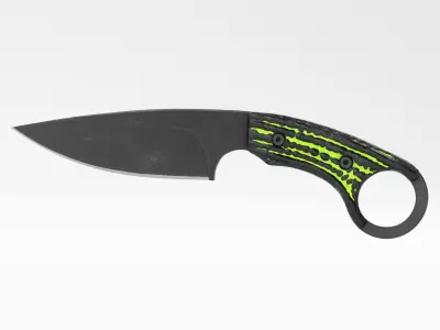 Tactical Combat Knife - Military - Karambit Style 01 Green Low-poly 3D model