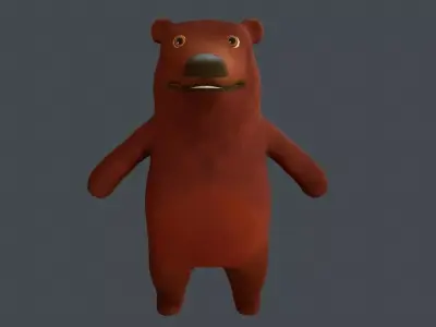 Cartoon rigged bear Free low-poly 3D model