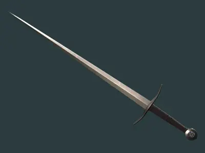 Albion Agincourt Medieval Sword PBR game ready Low-poly 3D model