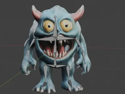 blue Rigged Monster Free low-poly 3D model