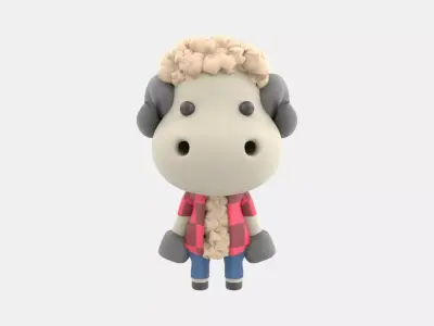 Cute Sheep 3D Illustration 3D model 3
