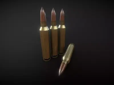 Bullets three Free low-poly 3D model