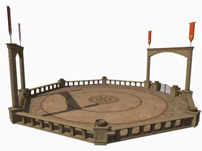 Lowpoly Ancient Arena Low-poly 3D model