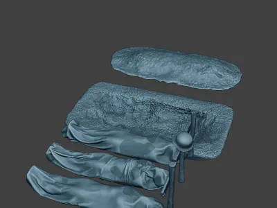 German soldier ww2 Tombs and Corpses G6 3D print model