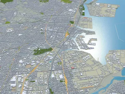 Yokkaichi Mie Japan Low-poly 3D model