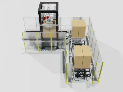 3D Palletizer Typer 1 - Wrapping  and Transfering  Low-poly 3D model