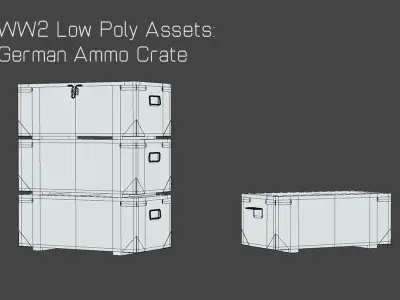 WW2 German Ammo Crate Low Poly Game Asset Low-poly 3D model