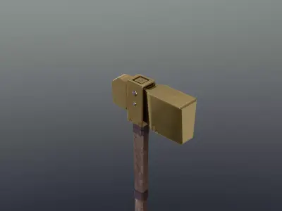 Hammer - Gold Low-poly 3D model
