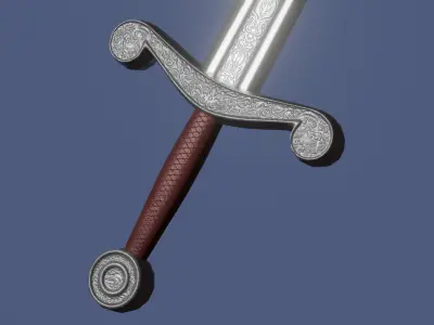 Classic Sword Low-poly 3D model