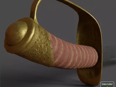 Civil War Era Generals Sword Low-poly 3D model