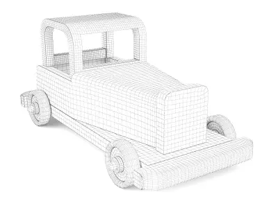 Wooden toy car 32 3D model
