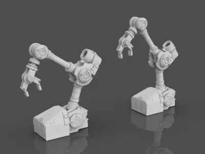 Industrial Robot Arm - 3-Untextured  3D model