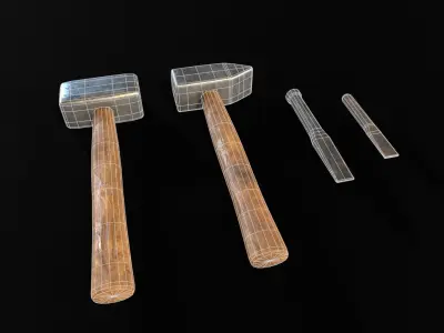 Medieval Blacksmith Tools Low-poly 3D model
