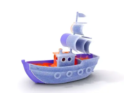 Vibrant Pirate Ship model pack Low-poly 3D model