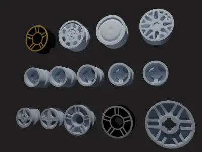 Lego Rim collection  Low-poly 3D model