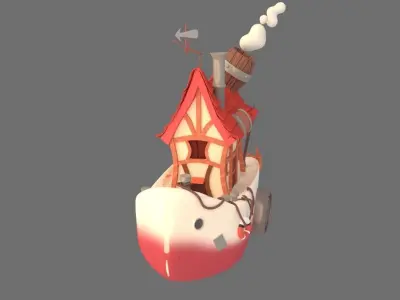 Stylized Boat Low-poly 3D model by Artycanvas