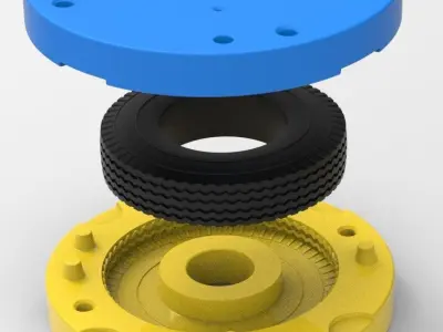 Mold for diecast truck tire 10 Scale 1 to 10 and 1 to 14 3D print model