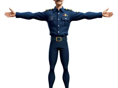 Animated Navy Officer model pack Low-poly 3D model