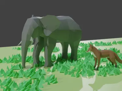 Low poly forest Low-poly 3D model