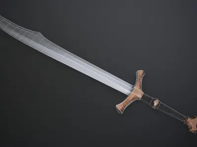 Falchion Low-poly 3D model