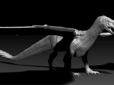 Dinosaur Iron Fire Dragon Sculpt Project 3D model