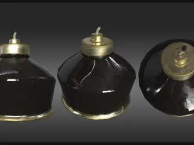 Plague Doctor Lab Equipment Pack Low-poly 3D model