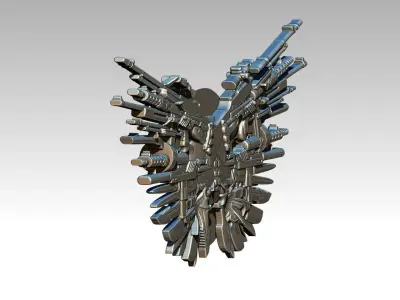 Wings Weapon Gun Military Skull 3D print model purchase