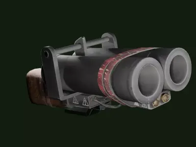 Handmade shotgun for post-apocalypse Low-poly 3D model
