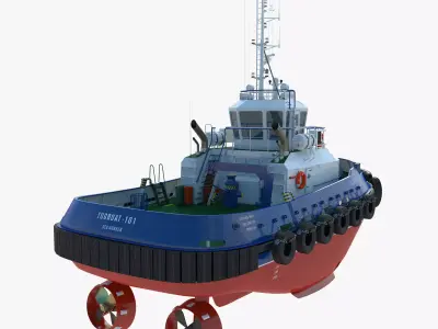Towing Ship - Detailed 3D Model 3D model