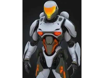 Cybernetic Robot Soldier Low-poly 3D model