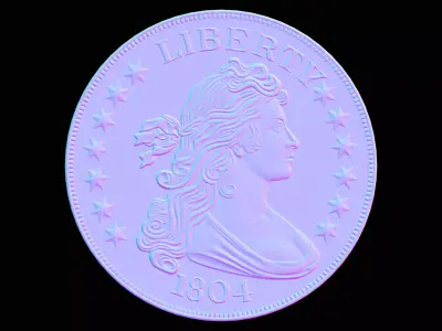 Liberty Coin used Low-poly 3D model