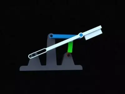 Slide mechanism and levers knife Free 3D model