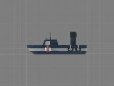 Low-poly Boat 3D Model Low-poly 3D model