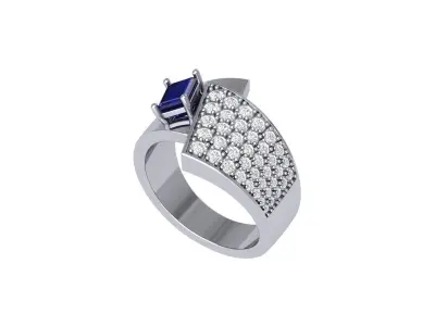 Emerald Radiant Ring 3D print model 19
