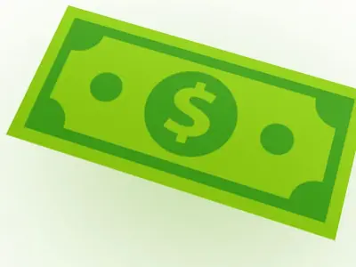 Cartoon Money Bill Low-poly 3D model