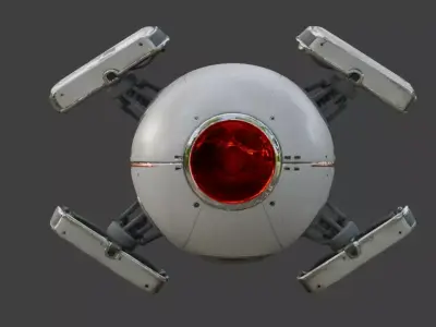 Realistic Sci-Fi Hover Drone 3D Model Low-poly 3D model