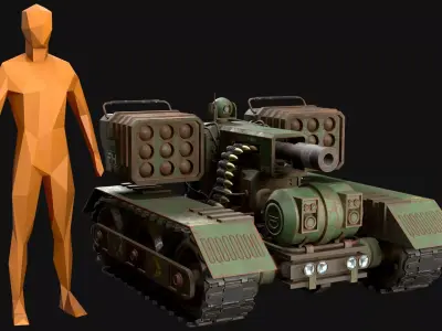 UGV Concept-3B-Forest-Rusty Low-poly 3D model