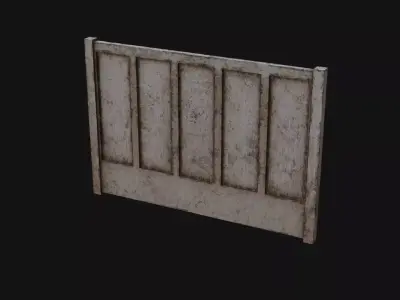 Concrete Fence Low-poly 3D model buy