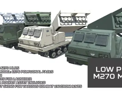 Low Poly M270 MLRS Low-poly 3D model