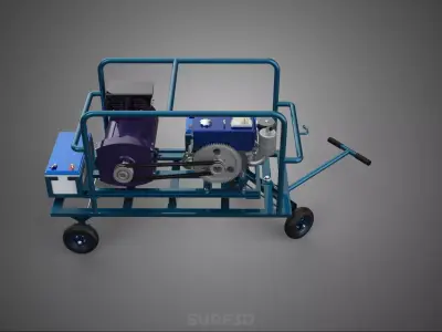 ALTERNATOR DYNAMO DIESEL ENGINE POWER GENERATOR SET GENSET MOTOR 3D model