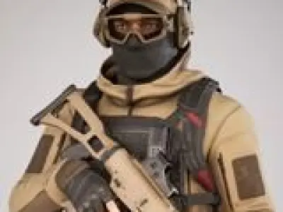 Casual Soldier 13 Low-poly 3D model